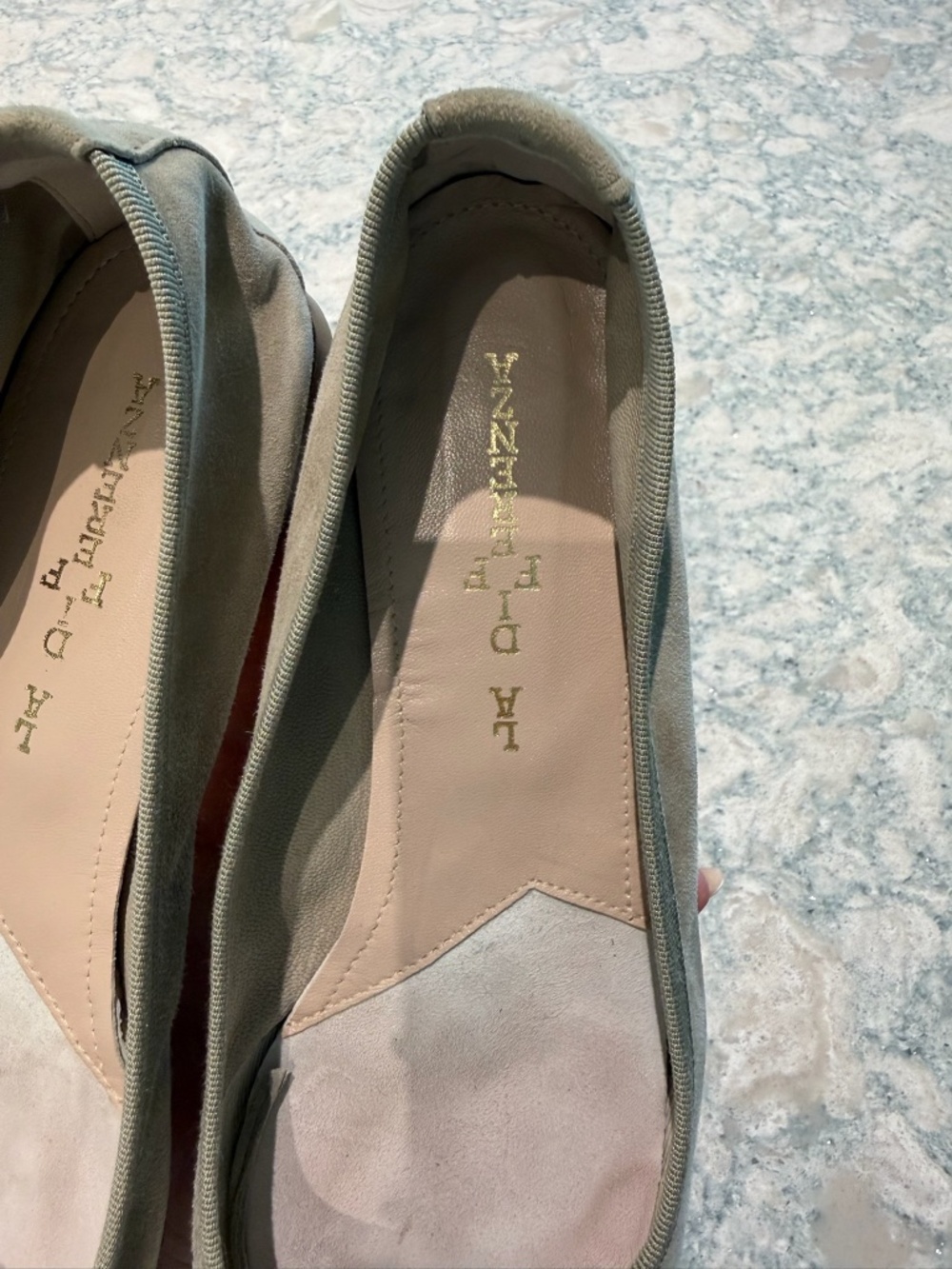 Suede Square-Toe Ballet Flats in Taupe - Picture 2 of 3
